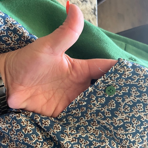 NEW Lands’End emerald green pea coat double breasted wool winter jacket size 12 - Picture 15 of 17